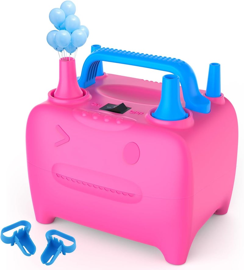 OWill Balloon Pump Electric, Balloon Inflator Electric Air Pump, Portable Dual Nozzle Balloons Air Pump Electric 600W Blow Machine for Party Decoration - Image 1
